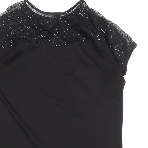 River Island Womens Black Polyester A-Line Size 12 Round Neck Pullover