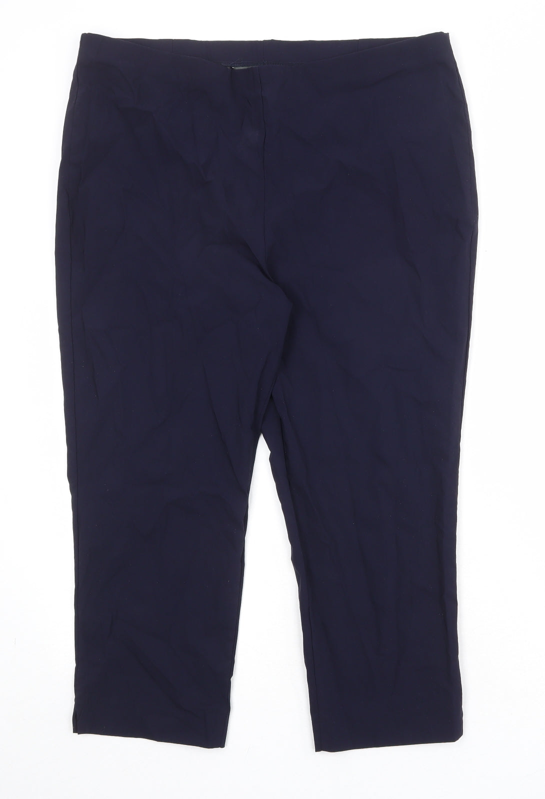 Bonmarché Womens Blue Viscose Trousers Size 18 Regular