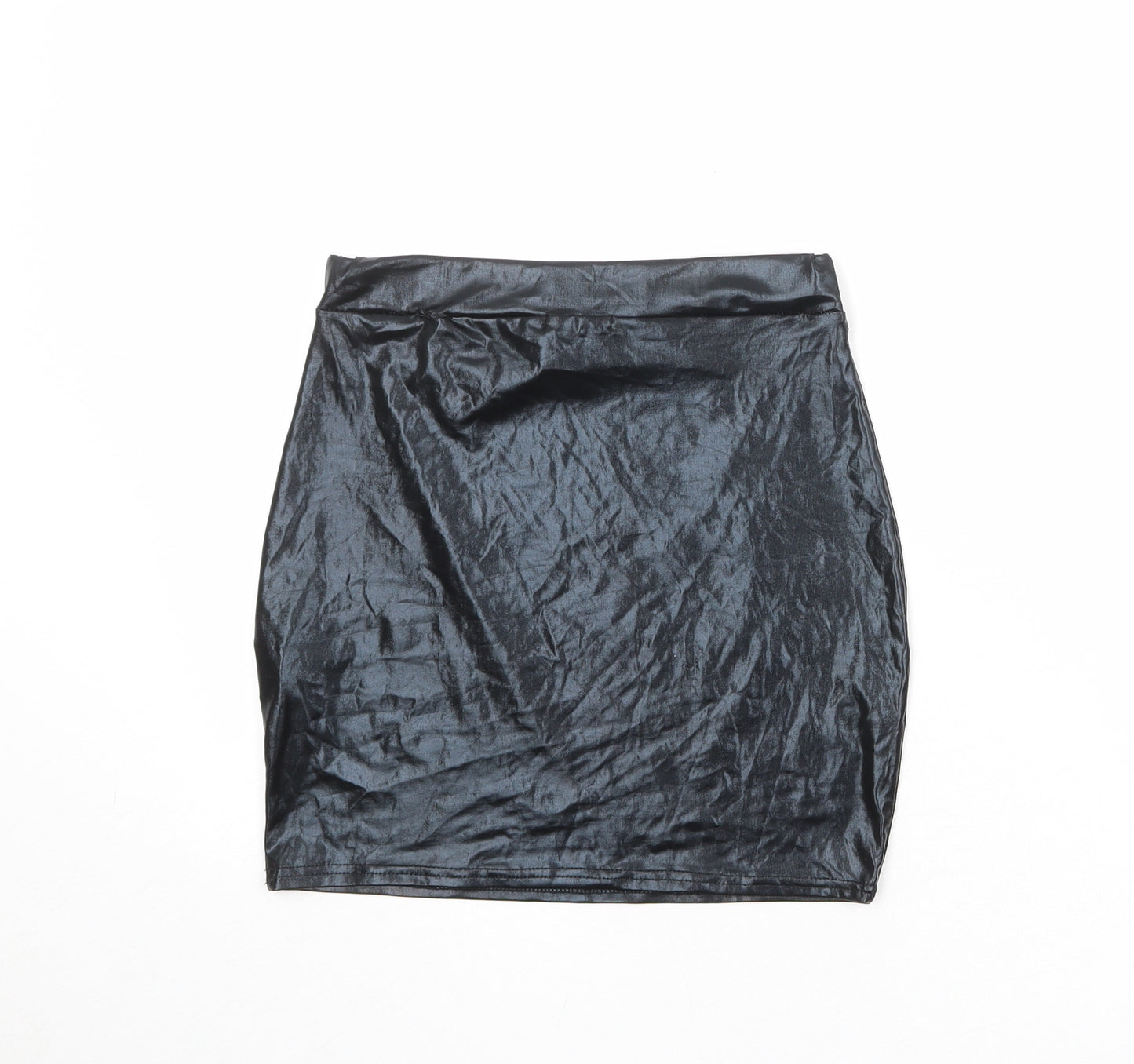 Boohoo Womens Black Polyester A-Line Skirt Size 10