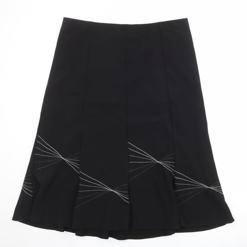 Epilogue Womens Black Geometric Polyester Swing Skirt Size 18