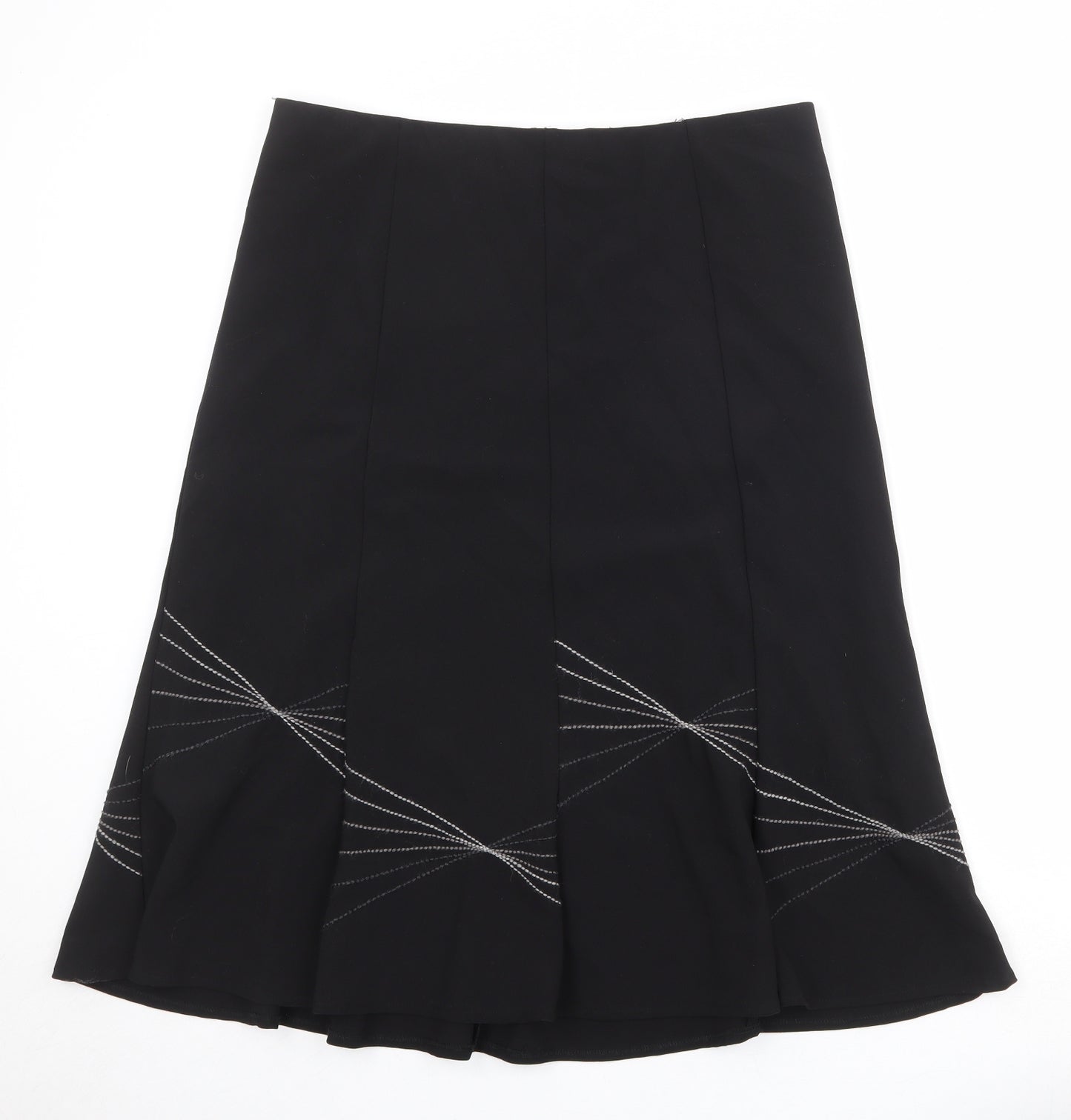 Epilogue Womens Black Geometric Polyester Swing Skirt Size 18