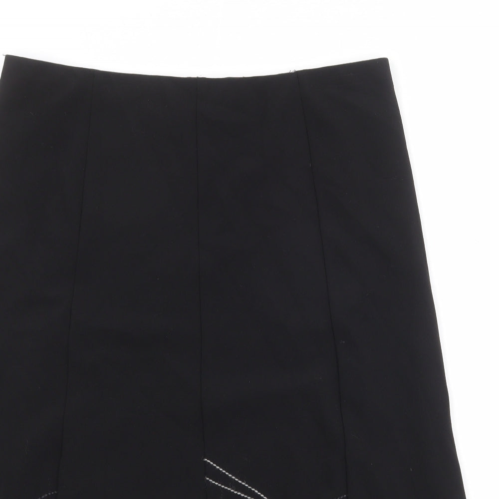 Epilogue Womens Black Geometric Polyester Swing Skirt Size 18