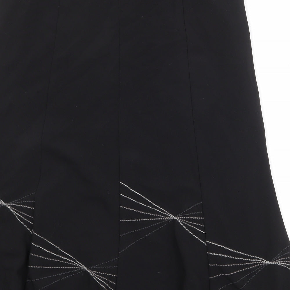 Epilogue Womens Black Geometric Polyester Swing Skirt Size 18
