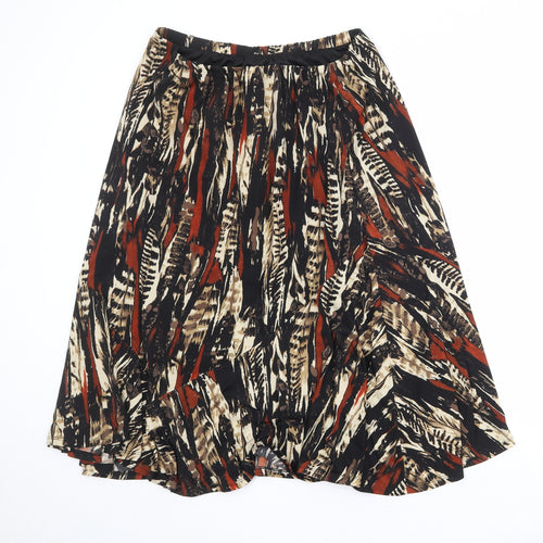 Saloos Womens Multicoloured Geometric Polyester Swing Skirt Size 31 in