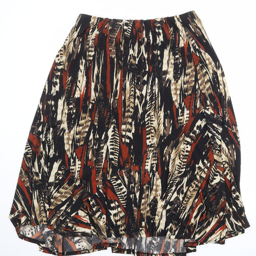 Saloos Womens Multicoloured Geometric Polyester Swing Skirt Size 31 in
