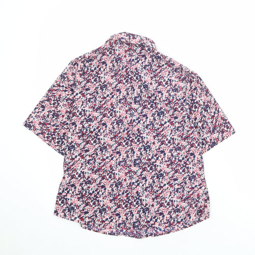 EWM Womens Multicoloured Geometric Polyester Basic Button-Up Size 10 Collared