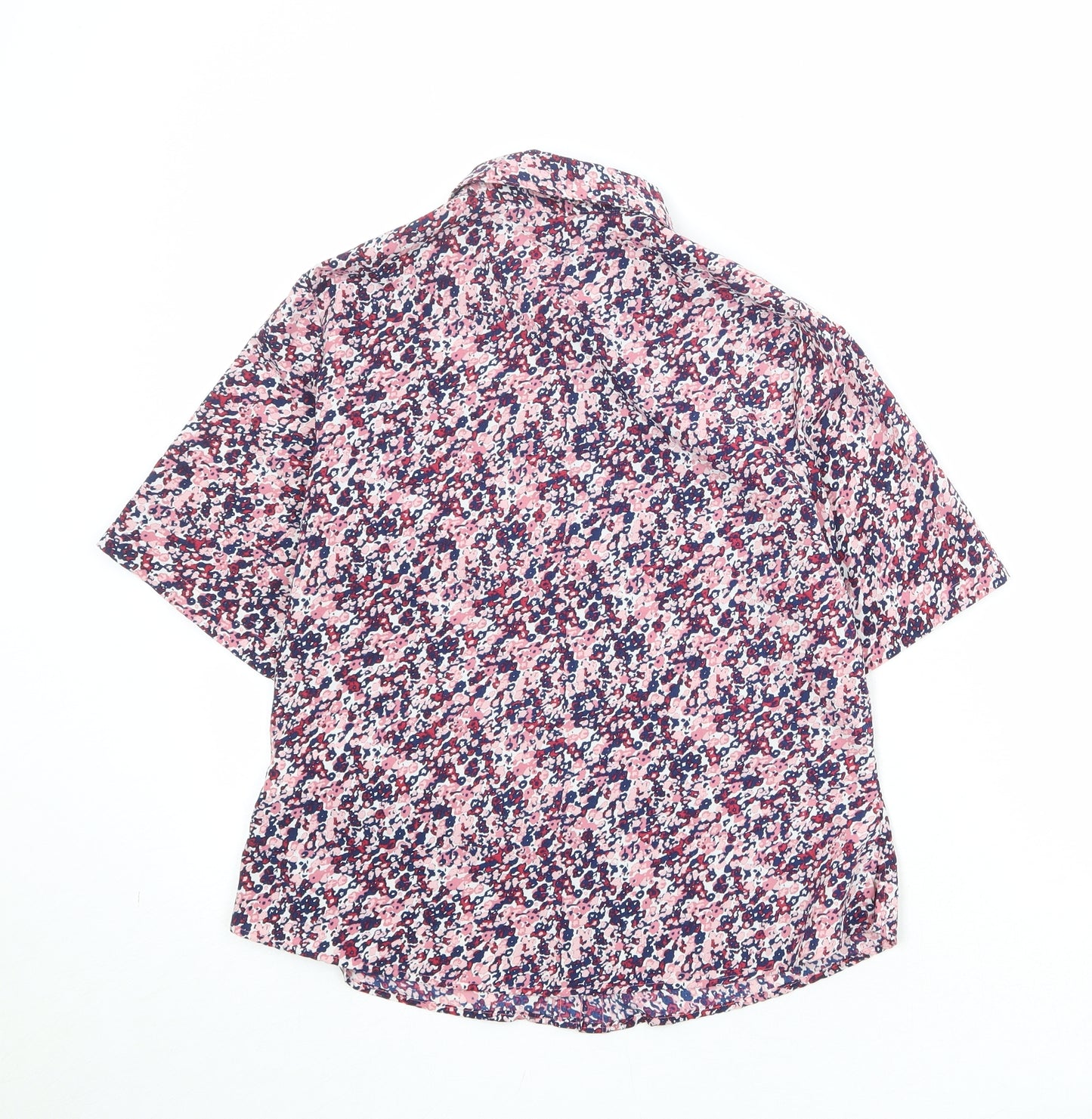 EWM Womens Multicoloured Geometric Polyester Basic Button-Up Size 10 Collared