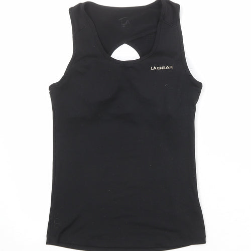 LA Gear Womens Black Polyester Basic Tank Size 8 Round Neck Pullover