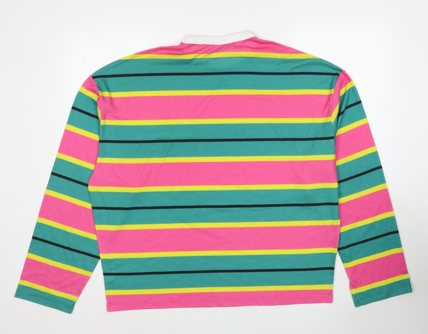 ASOS Mens Multicoloured Striped Polyester Pullover Sweatshirt Size M - Daysocial