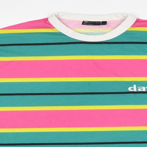 ASOS Mens Multicoloured Striped Polyester Pullover Sweatshirt Size M - Daysocial