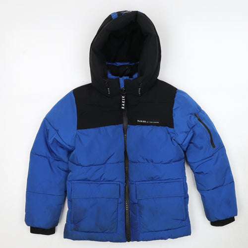 Ted Baker Boys Blue Puffer Jacket Jacket Size 7 Years Zip