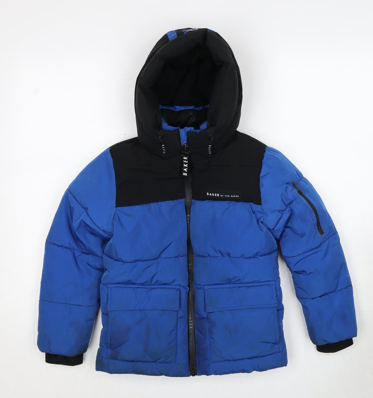Ted Baker Boys Blue Puffer Jacket Jacket Size 7 Years Zip