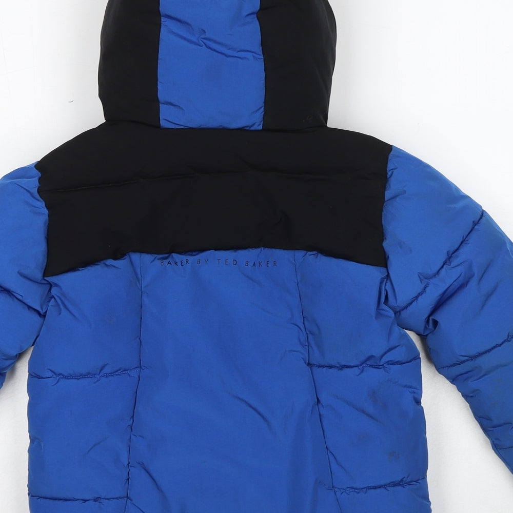 Ted Baker Boys Blue Puffer Jacket Jacket Size 7 Years Zip