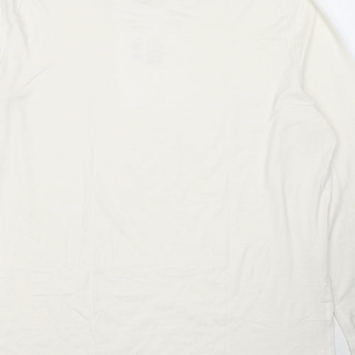 Marks and Spencer Mens White Acrylic T-Shirt Size XL Round Neck