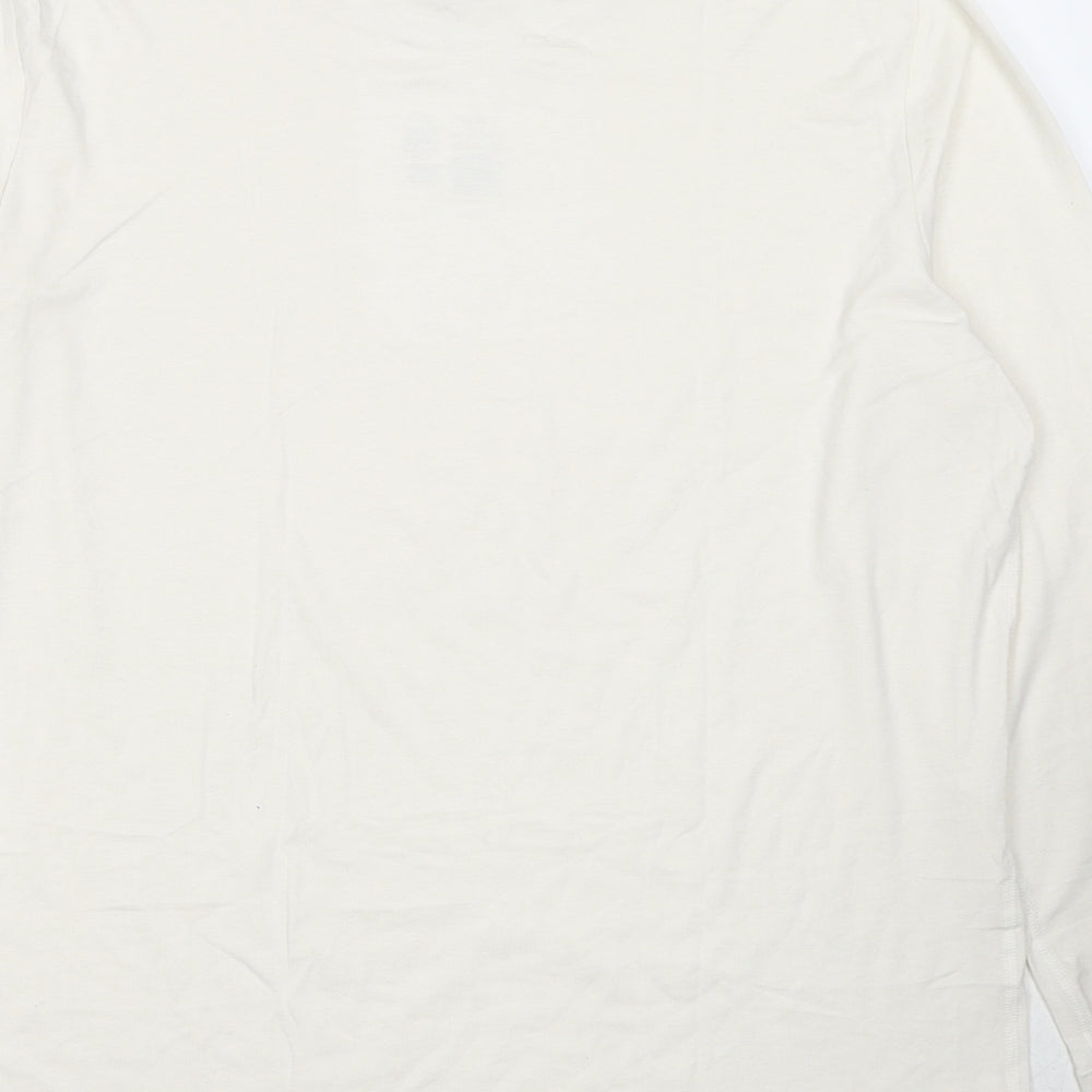 Marks and Spencer Mens White Acrylic T-Shirt Size XL Round Neck