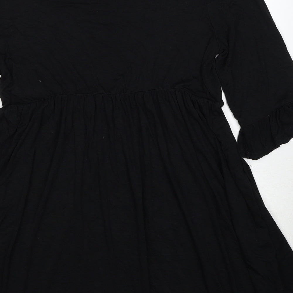 I SAW IT FIRST Womens Black Viscose A-Line Size 12 Round Neck Pullover