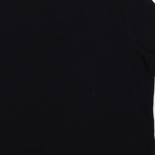 Marks and Spencer Mens Black Cotton Polo Size XL Collared Pullover
