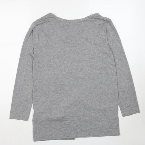 PARISIAN SIGNATURE Womens Grey V-Neck Viscose Cardigan Jumper Size S - Size S/M