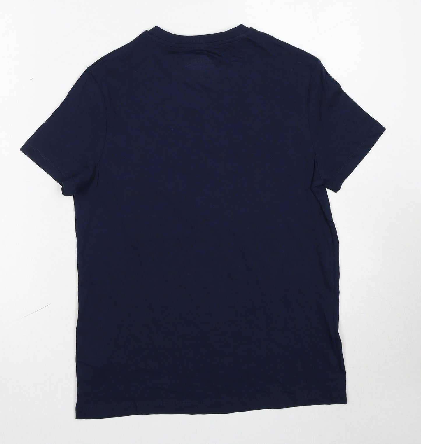Marks and Spencer Boys Blue Cotton Basic T-Shirt Size 13-14 Years Round Neck Pullover