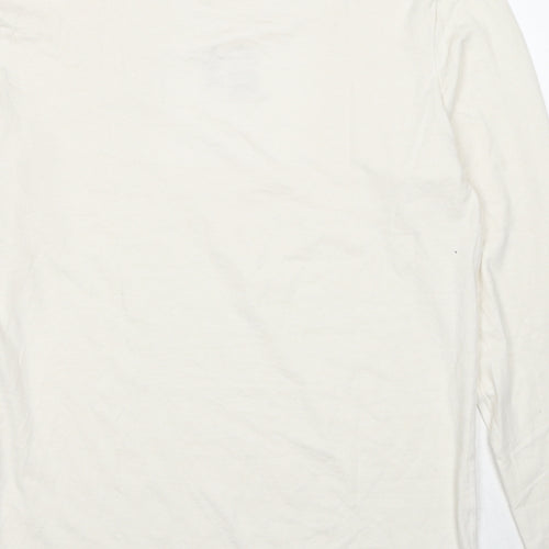 Marks and Spencer Mens White Acrylic T-Shirt Size S Round Neck
