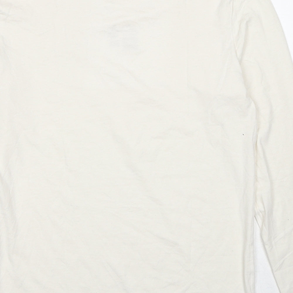 Marks and Spencer Mens White Acrylic T-Shirt Size S Round Neck