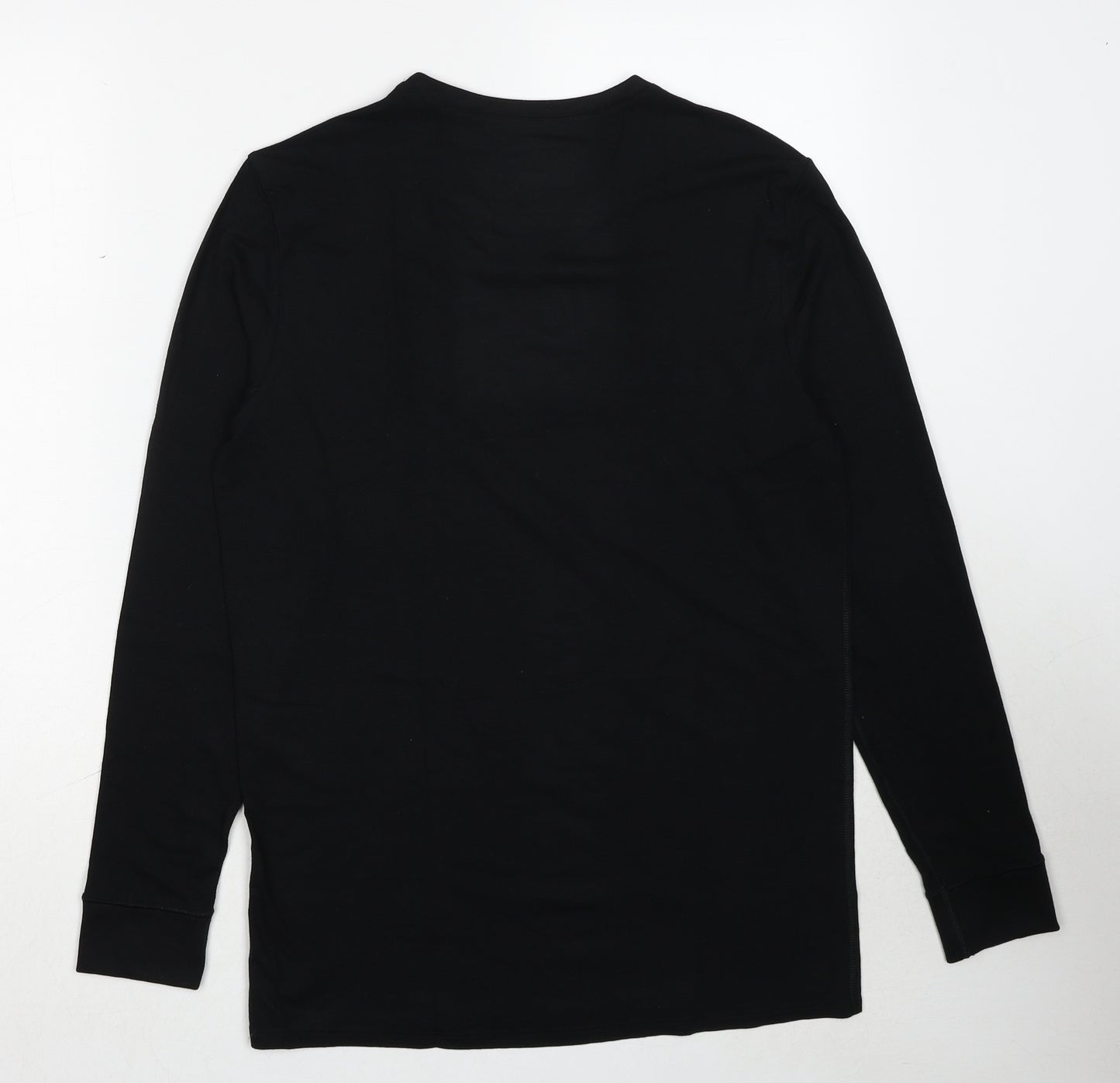 Marks and Spencer Mens Black Acrylic T-Shirt Size M Round Neck