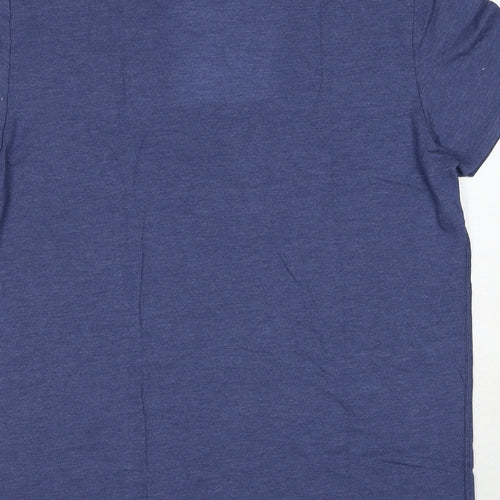 Marks and Spencer Mens Blue Acrylic T-Shirt Size L Round Neck