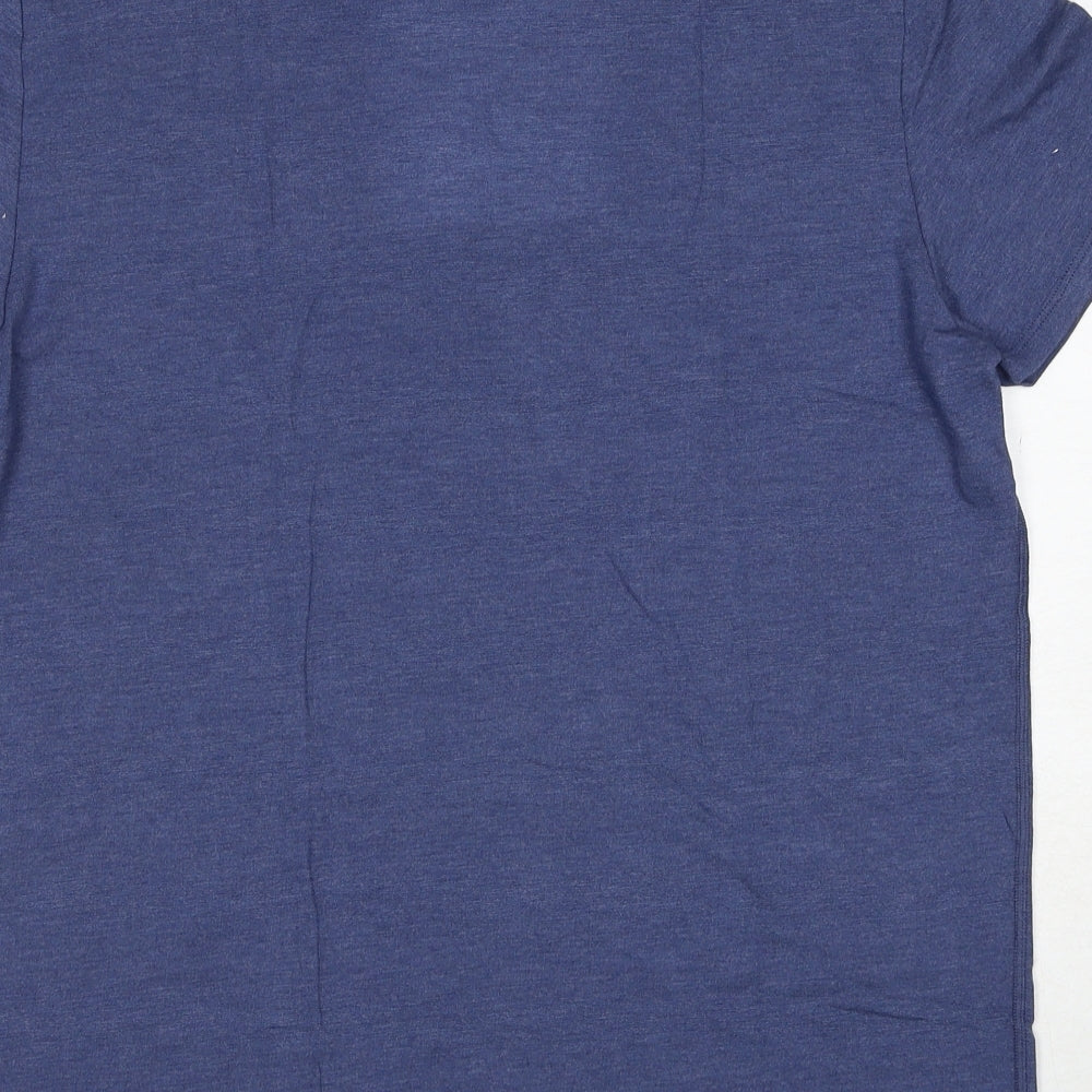 Marks and Spencer Mens Blue Acrylic T-Shirt Size L Round Neck