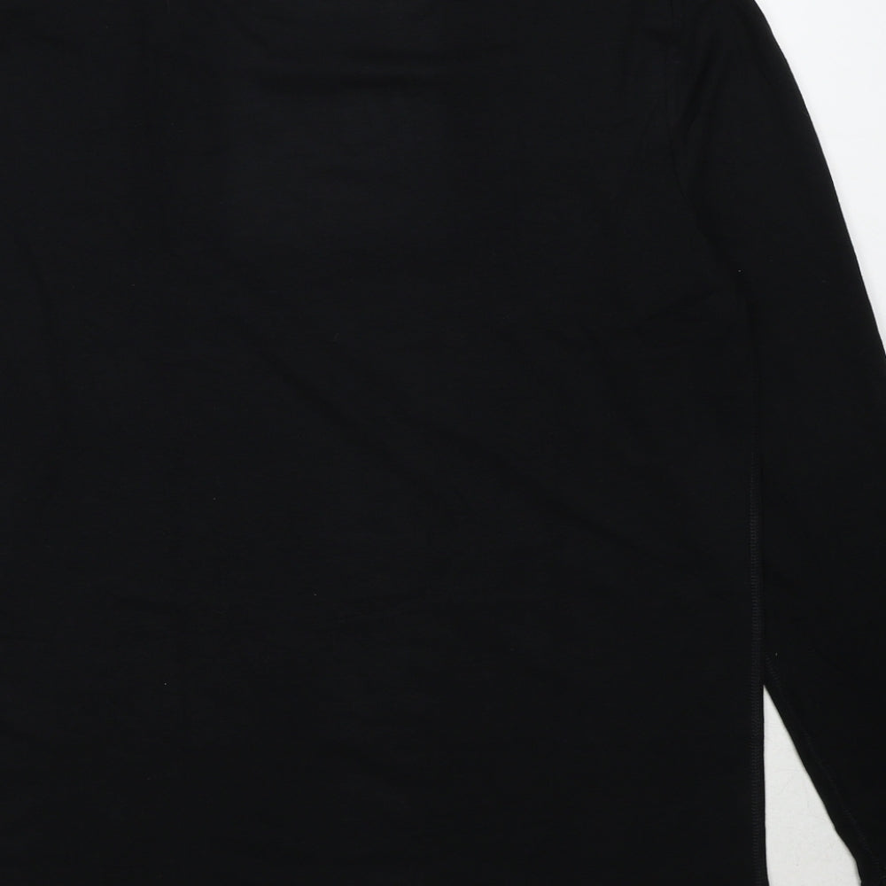 Marks and Spencer Mens Black Acrylic T-Shirt Size M Round Neck