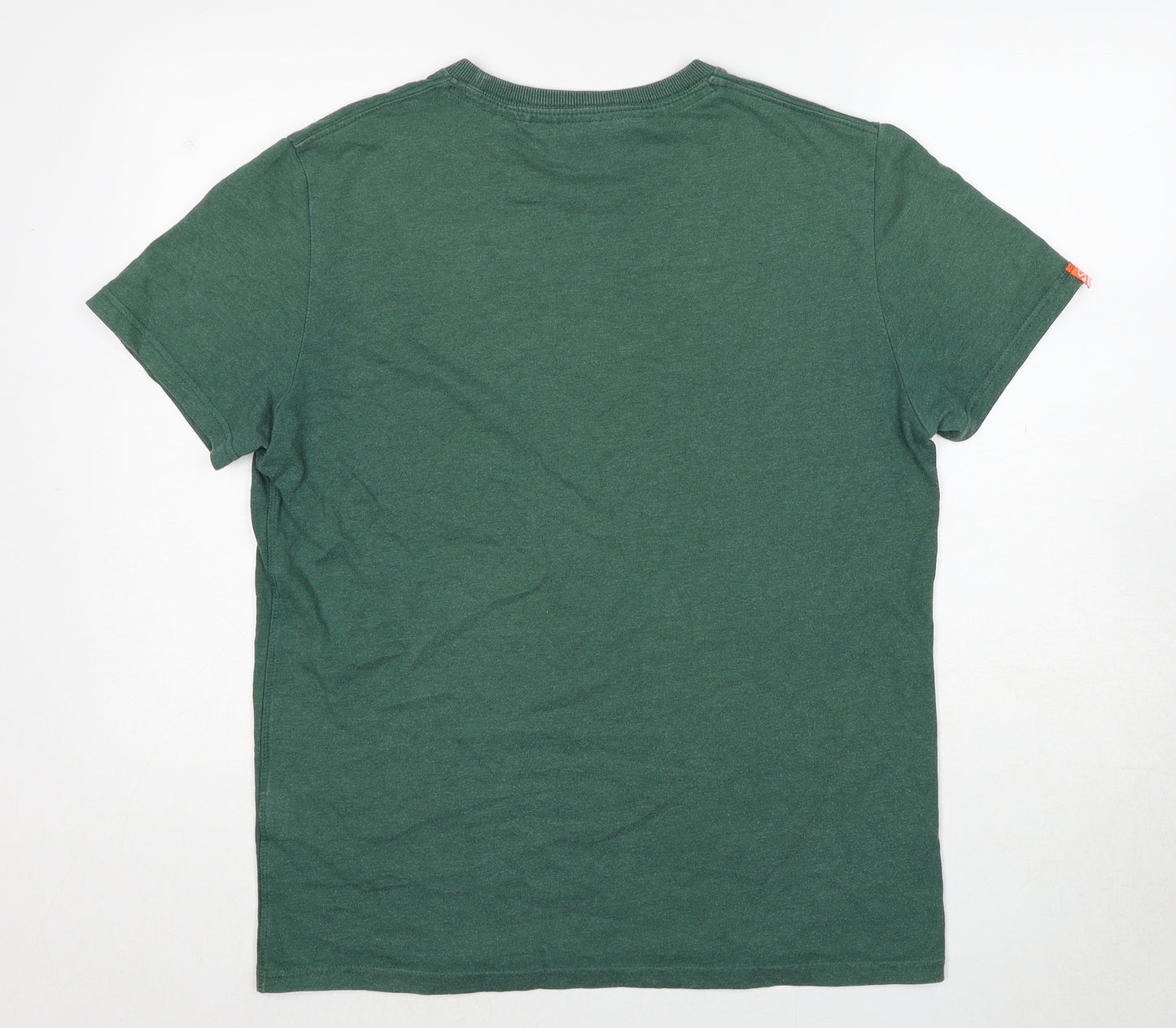 Superdry Mens Green Cotton T-Shirt Size XL Round Neck