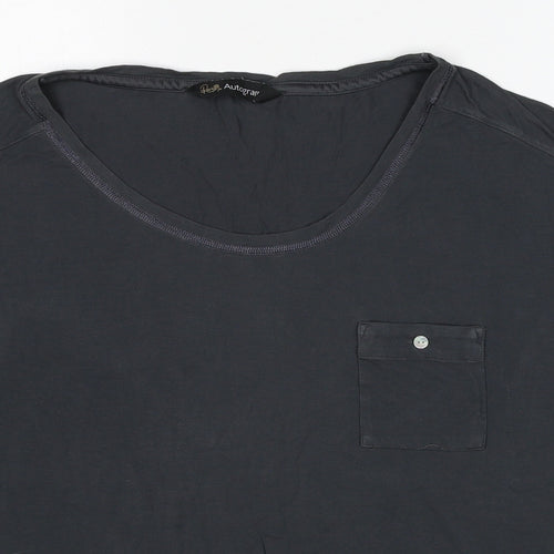 Autograph Womens Grey Viscose Basic T-Shirt Size 8 Boat Neck
