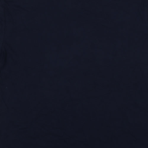Marks and Spencer Mens Blue Cotton T-Shirt Size M Round Neck - Christmas Tree Rex
