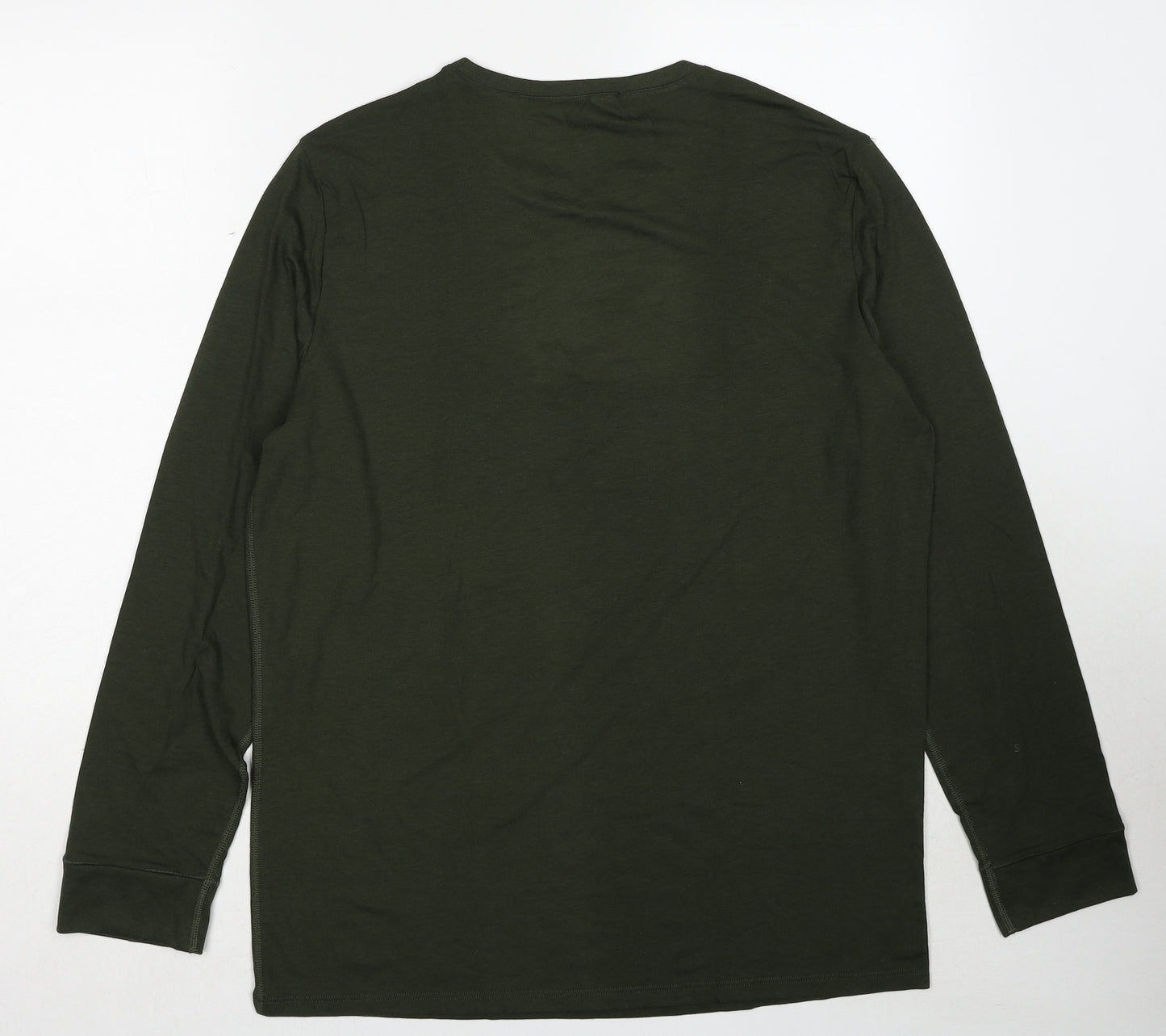Marks and Spencer Mens Green Acrylic T-Shirt Size XL Round Neck