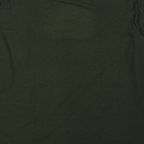 Marks and Spencer Mens Green Acrylic T-Shirt Size XL Round Neck