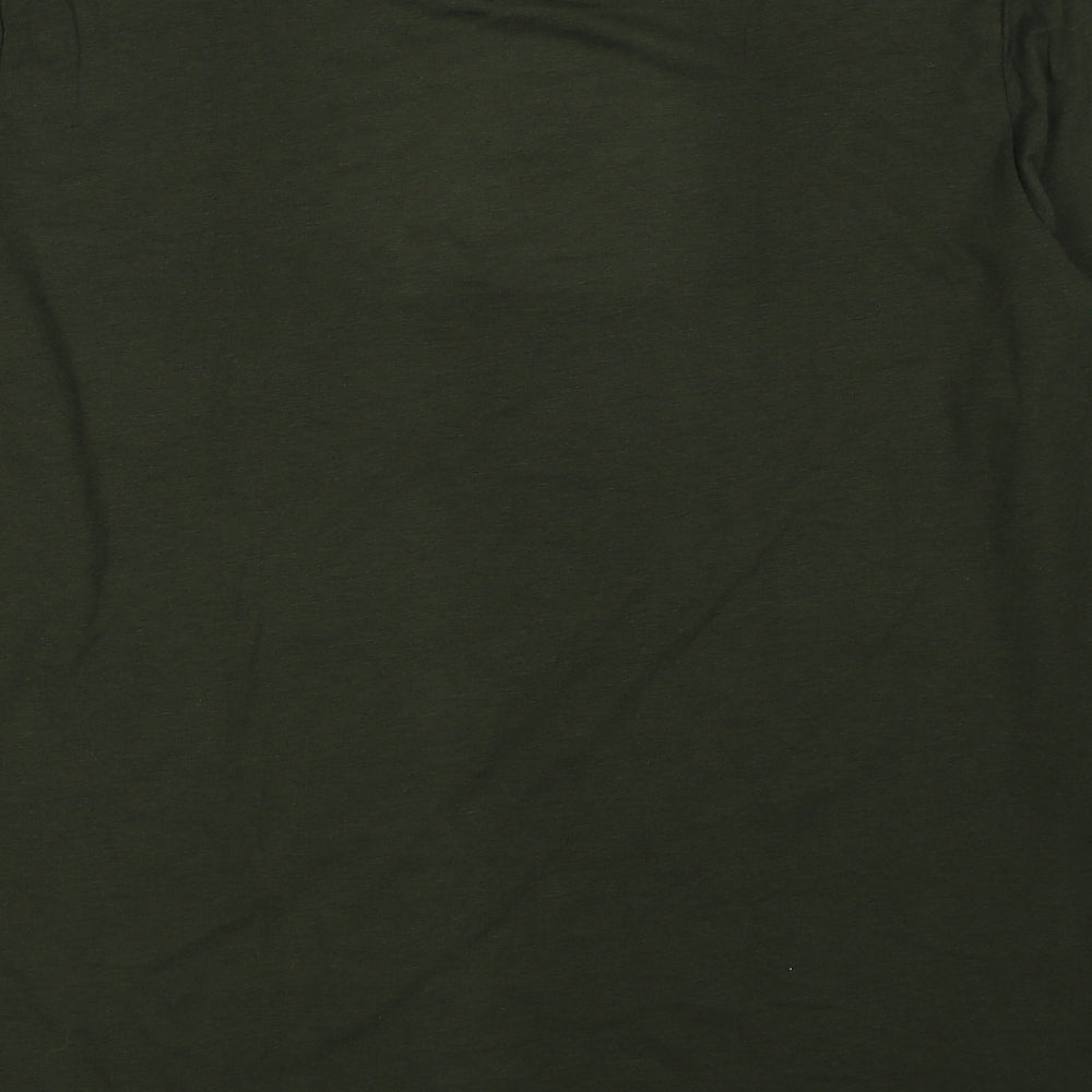 Marks and Spencer Mens Green Acrylic T-Shirt Size XL Round Neck