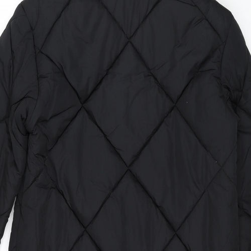 Marks and Spencer Womens Black Quilted Coat Size 10 Zip