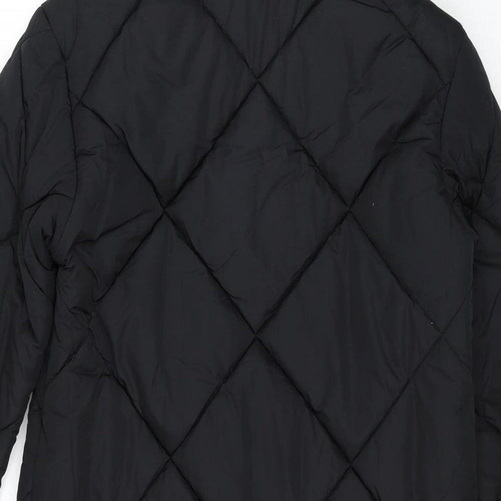 Marks and Spencer Womens Black Quilted Coat Size 10 Zip