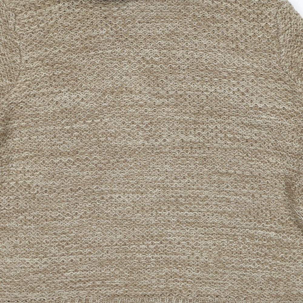 Bonmarché Womens Beige Collared Acrylic Cardigan Jumper Size L