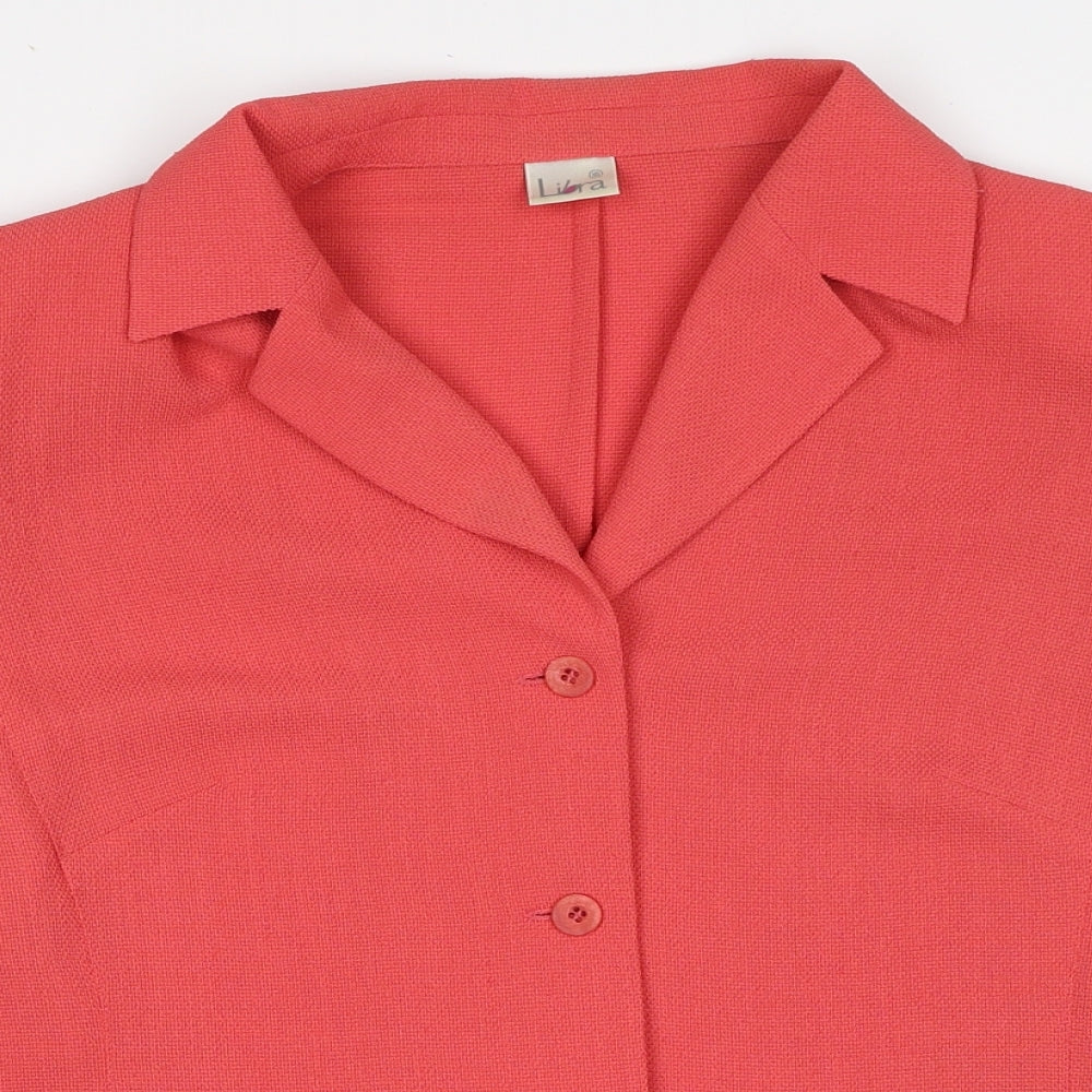Libra Womens Red Jacket Blazer Size 16 Button