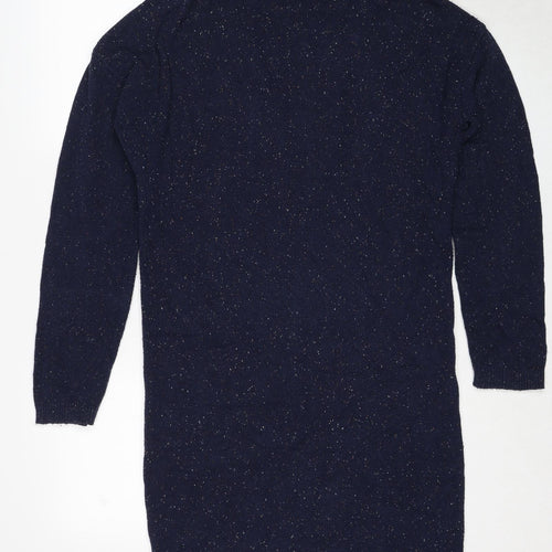 Fat Face Womens Blue V-Neck Cotton Cardigan Jumper Size 12