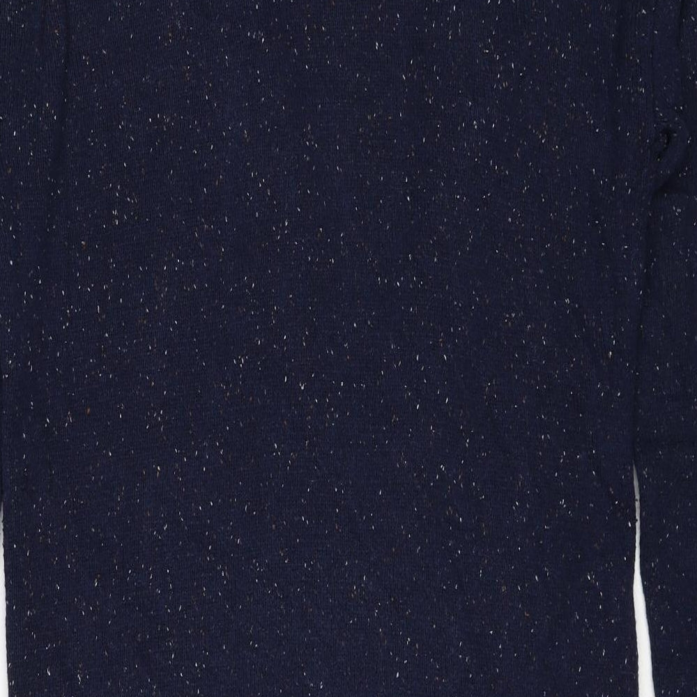 Fat Face Womens Blue V-Neck Cotton Cardigan Jumper Size 12