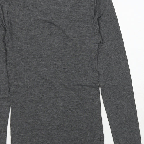 Marks and Spencer Womens Grey Acrylic Basic T-Shirt Size 8 Scoop Neck