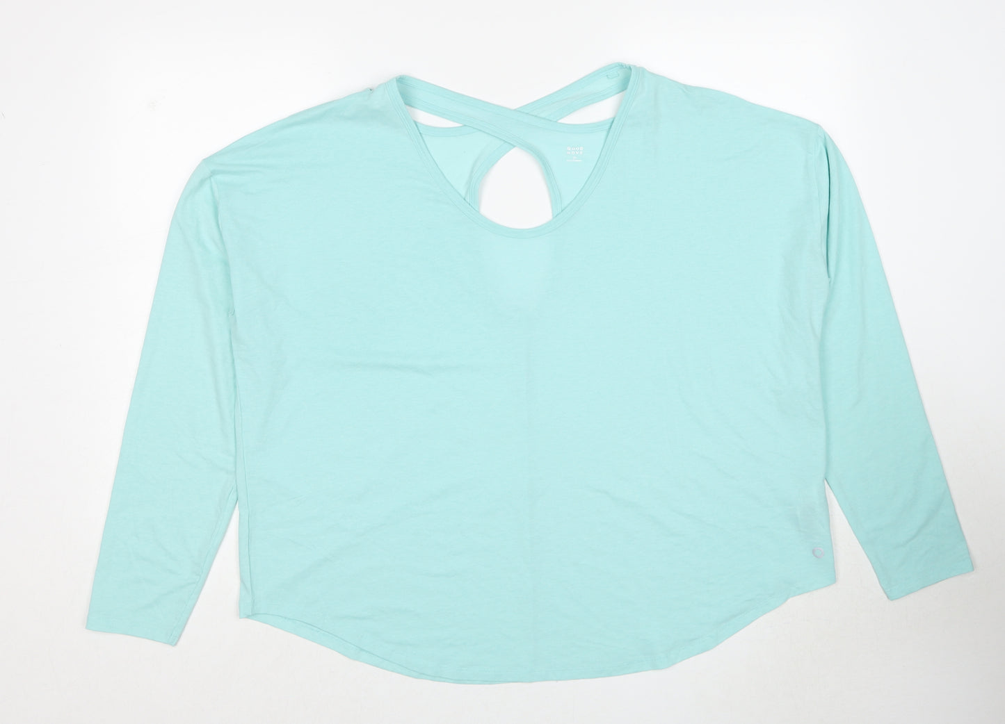 Marks and Spencer Womens Blue Polyester Basic T-Shirt Size 20 Round Neck