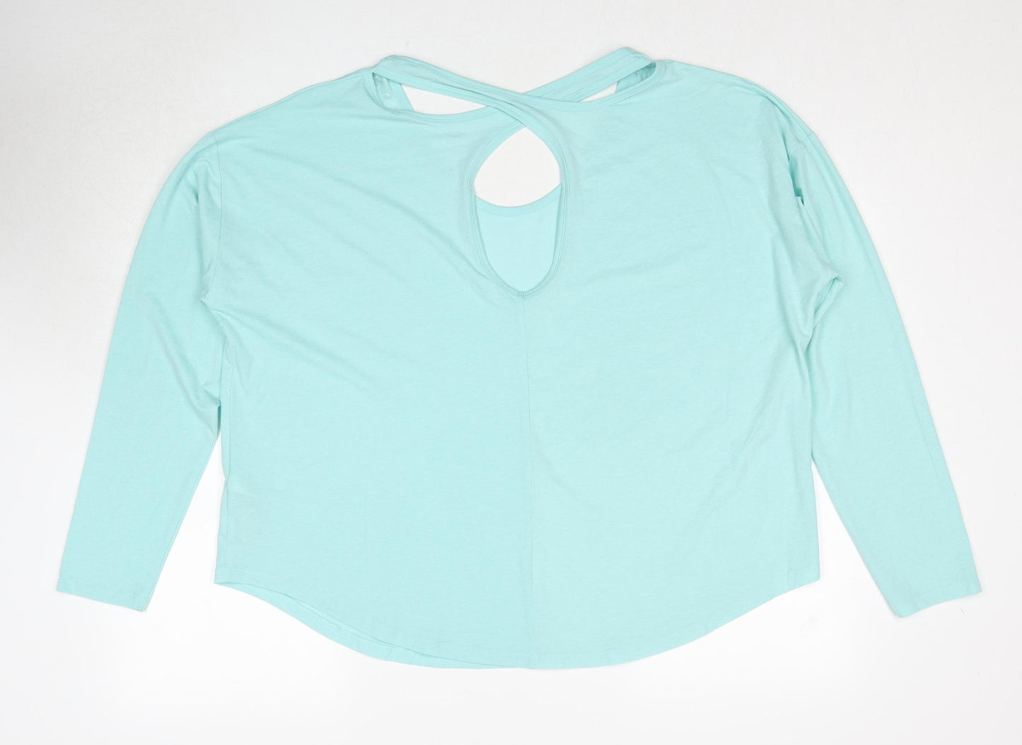 Marks and Spencer Womens Blue Polyester Basic T-Shirt Size 20 Round Neck