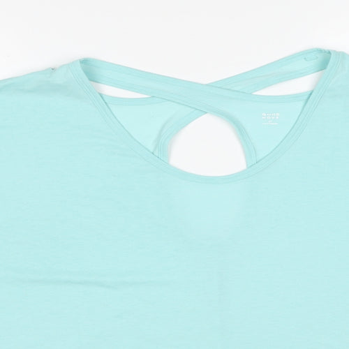 Marks and Spencer Womens Blue Polyester Basic T-Shirt Size 20 Round Neck