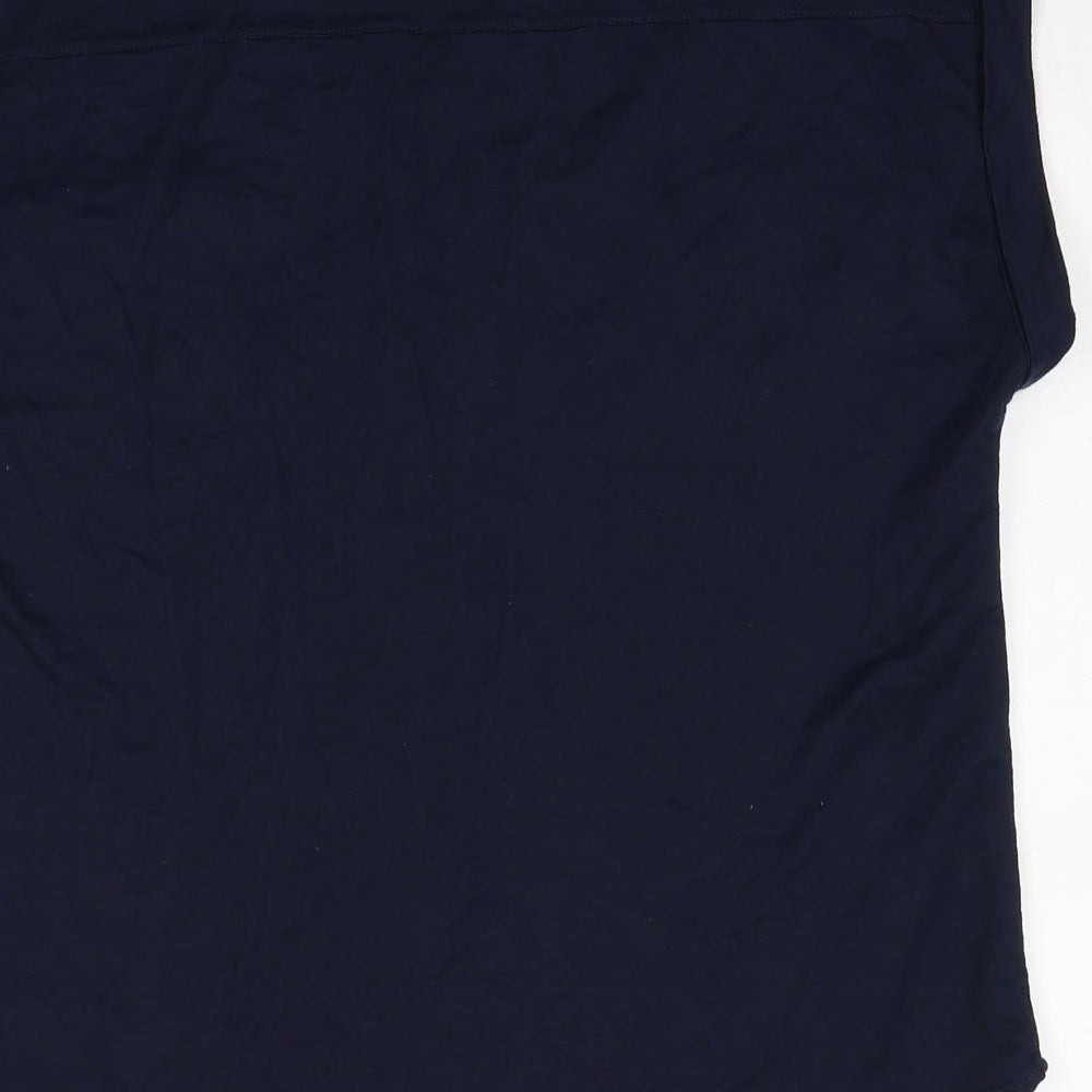 Marks and Spencer Womens Blue Viscose Basic Button-Up Size 10 Collared