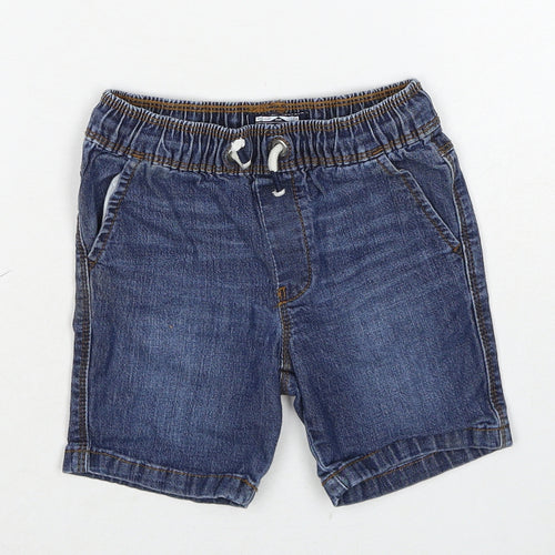 NEXT Boys Blue Cotton Bermuda Shorts Size 2-3 Years Regular Drawstring