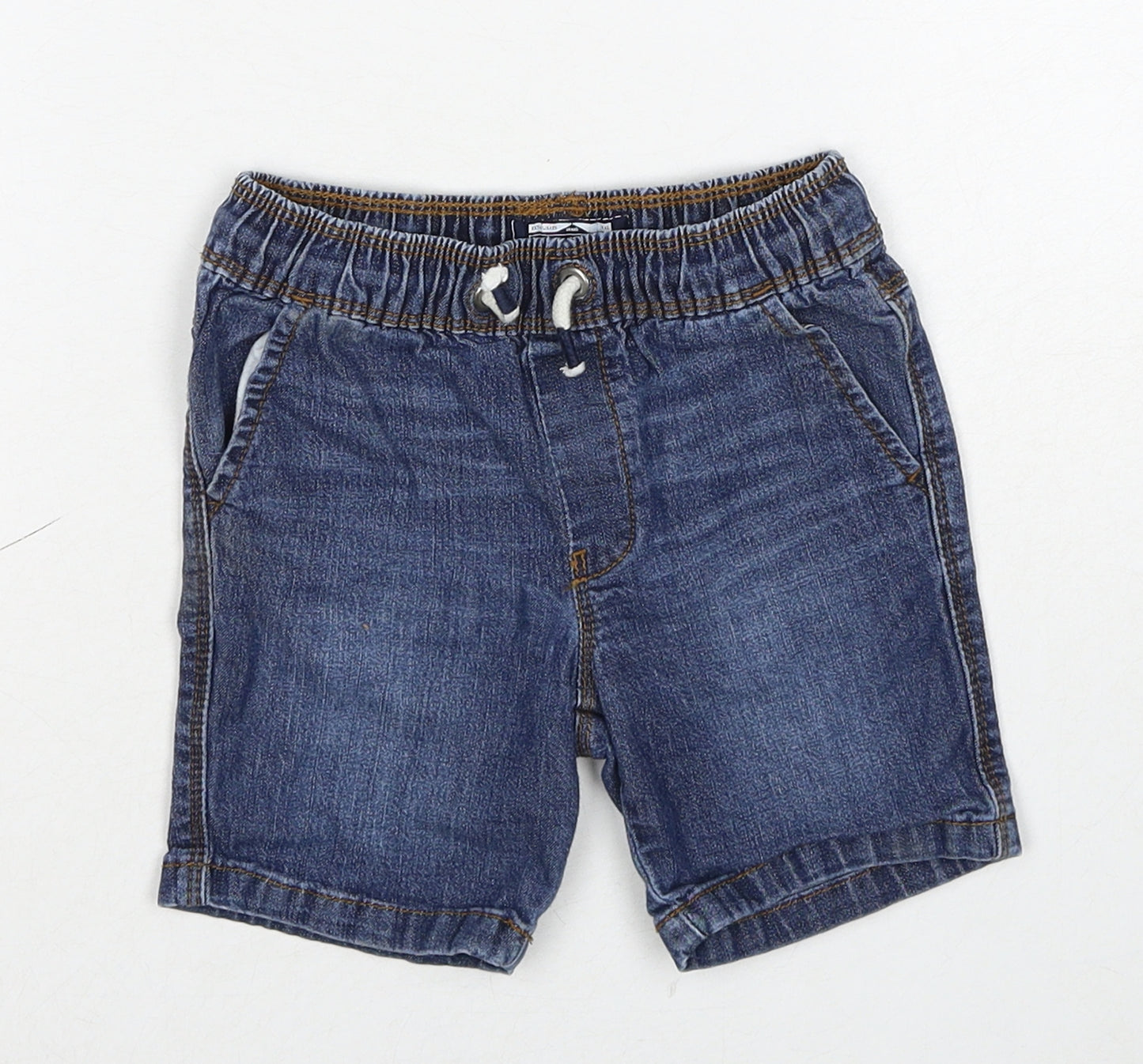 NEXT Boys Blue Cotton Bermuda Shorts Size 2-3 Years Regular Drawstring