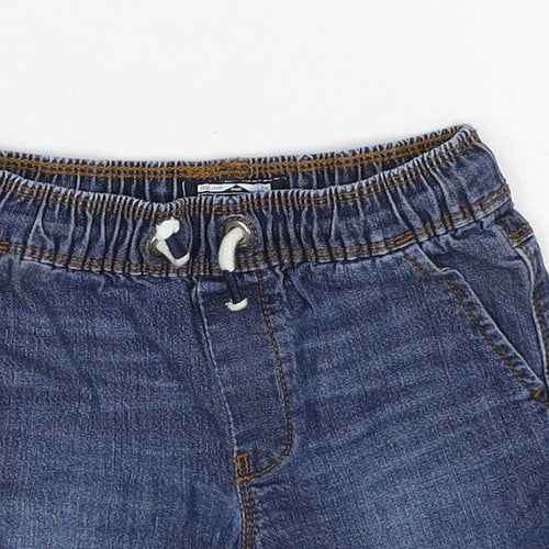 NEXT Boys Blue Cotton Bermuda Shorts Size 2-3 Years Regular Drawstring