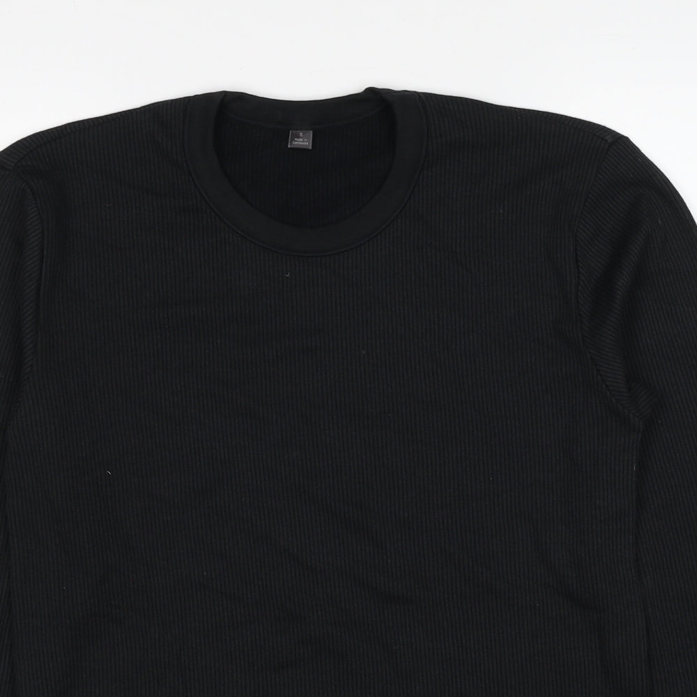 Marks and Spencer Mens Black Cotton Pullover Sweatshirt Size S